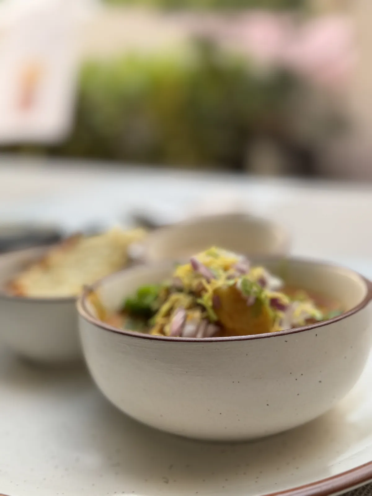 A chaat-style dish served at Culture Lab, shallow depth of field
